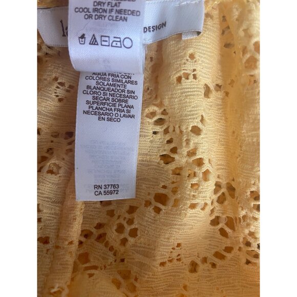 Laundry By Design Yellow Cap Sleeve Eyelet Size Medium Dress Coverup - Picture 7 of 7